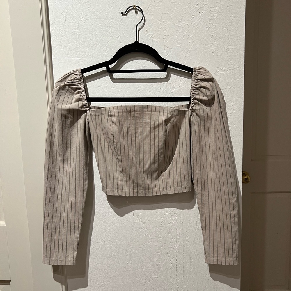 UO Pinstripe Square Neck Top